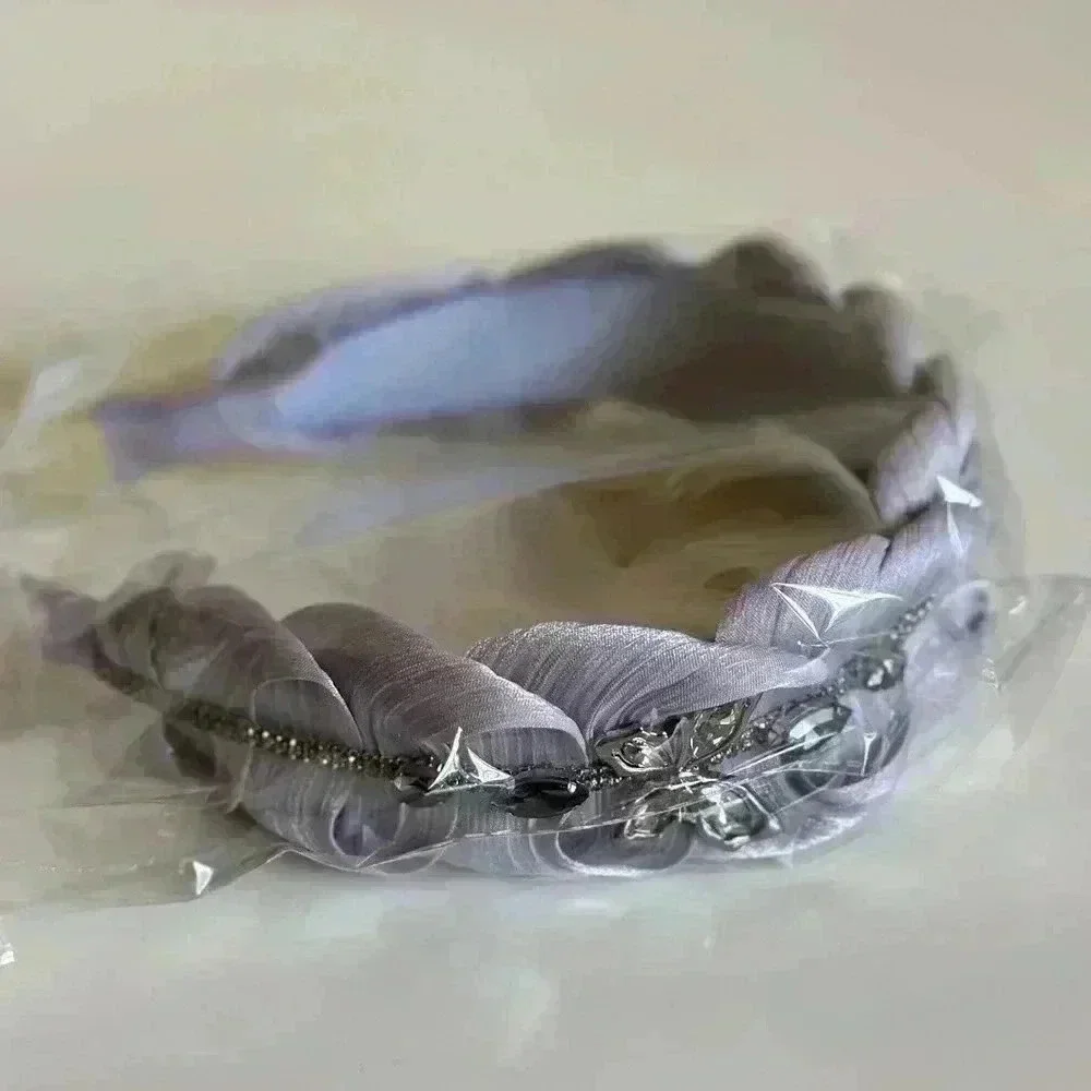High-grade Rhinestone Chain Detail Non-slip Headband